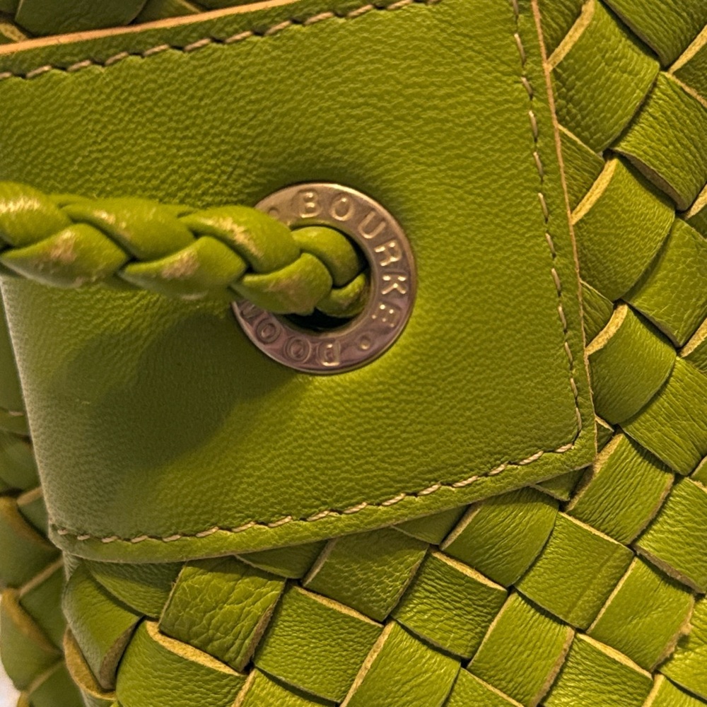 Vintage & Rare Dooney & Bourke Green Lattice Leather Shoulder Bag - Picture 3 of 9